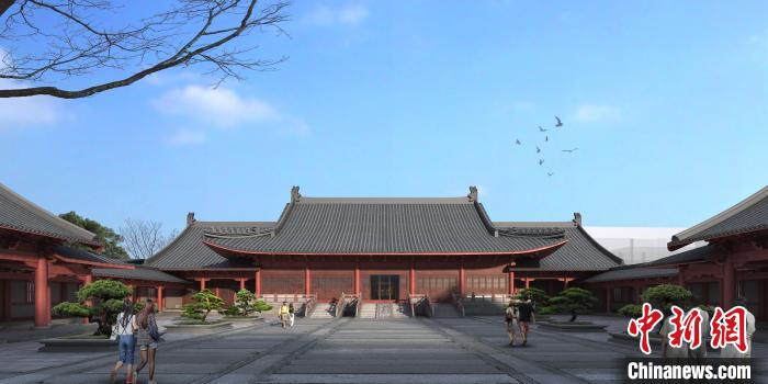 德寿宫遗址保护展示暨南宋博物院一期(中西区)总体鸟瞰效果图 杭州市园林文物局供图 德寿宫遗址保护展示暨南宋博物院一期(中西区)总体鸟瞰效果图 杭州市园林文物局供图